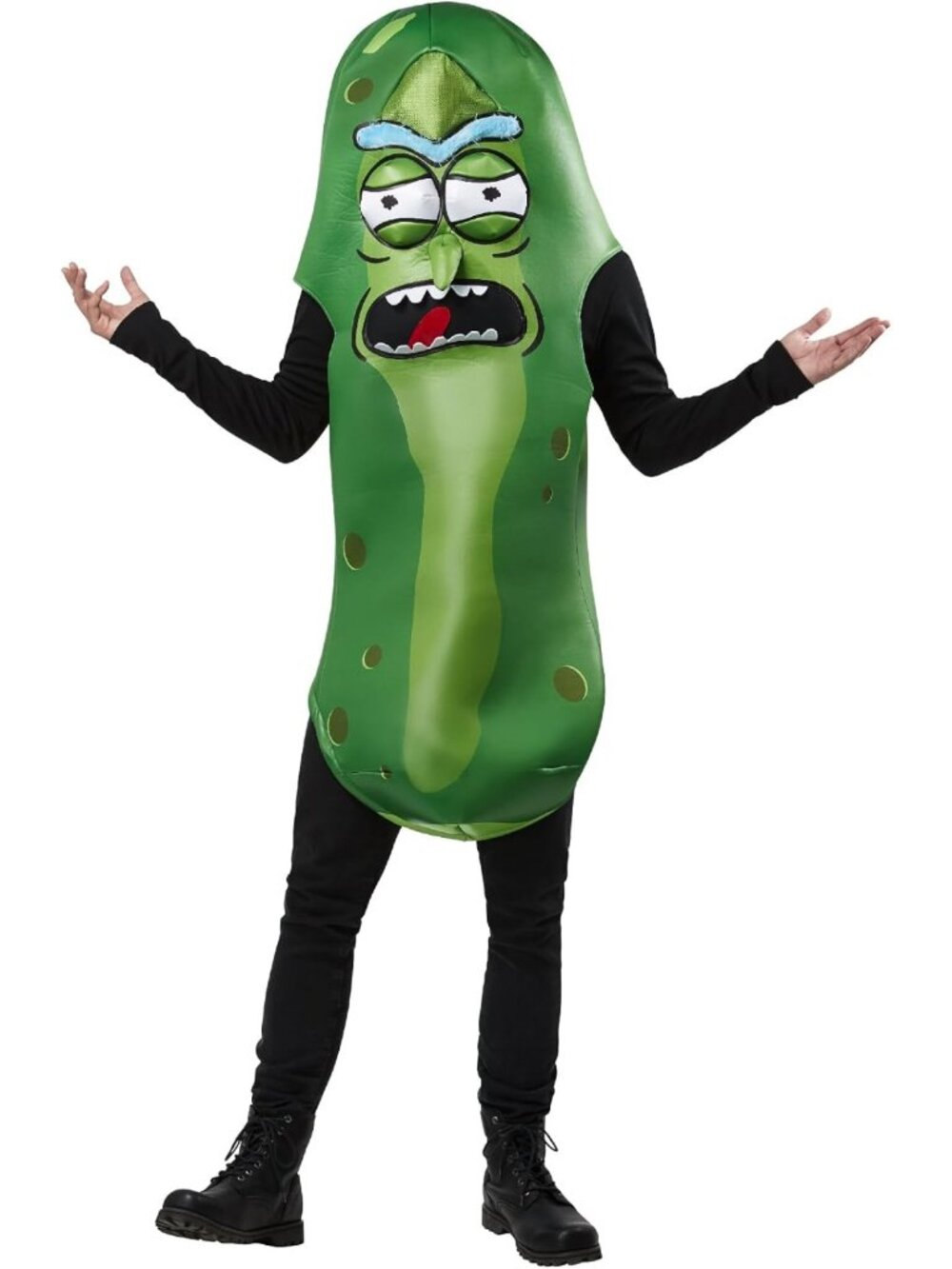 Adult Pickle Rick Costume Tunic - Fun Cartoon Halloween Outfit for Men